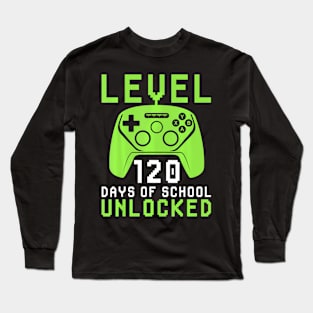 120 Days Of School For Kids Video Gamer  Girl Long Sleeve T-Shirt